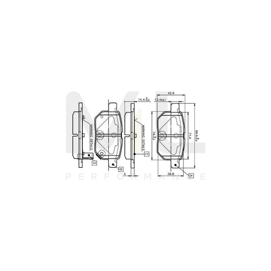 Bosch 0986Tb3071 Brake Pad Set Excl. Wear Warning Contact, With Accessories  | ML Performance Car Parts