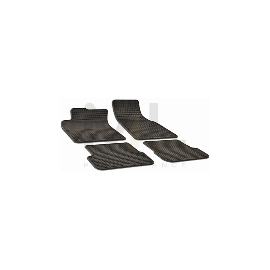 WALSER 50314 Floor mat set for AUDI A6 C6 Saloon (4F2) Elastomer, Front and Rear, Quantity: 4, Black