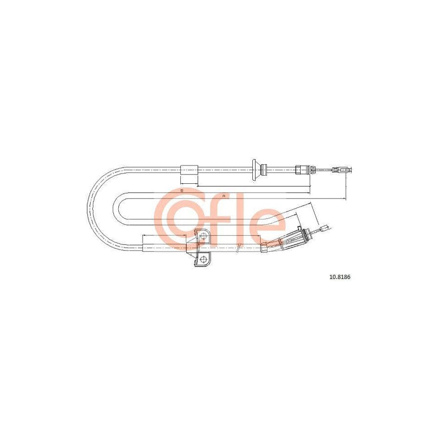 Cofle 92.10.8186 Hand Brake Cable for Volvo S60