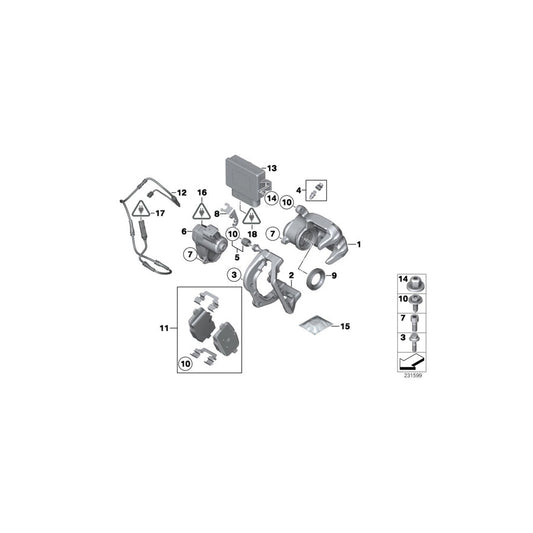 Genuine BMW 34216791019 F25 F26 Calliper Carrier (Inc. X3) | ML Performance US Car Parts