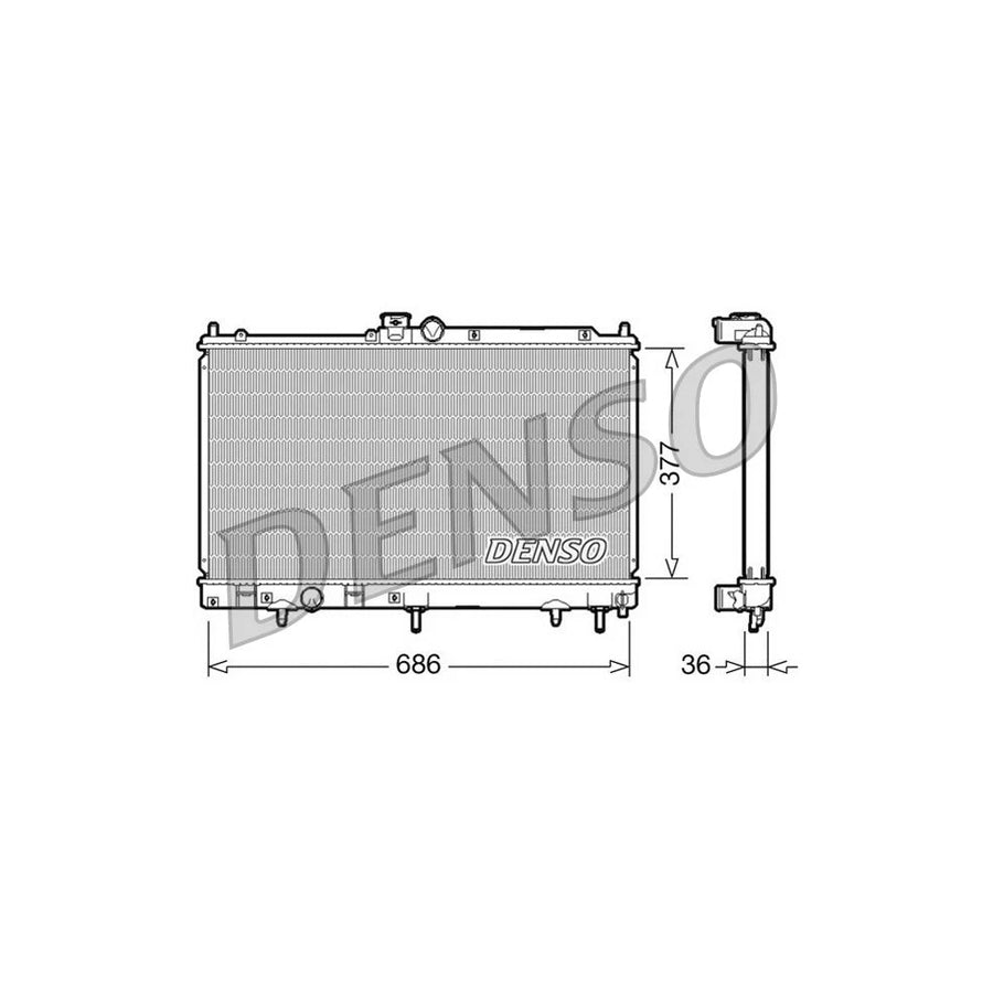 DENSO DRM45026 Engine Radiator for Mitsubishi Lancer