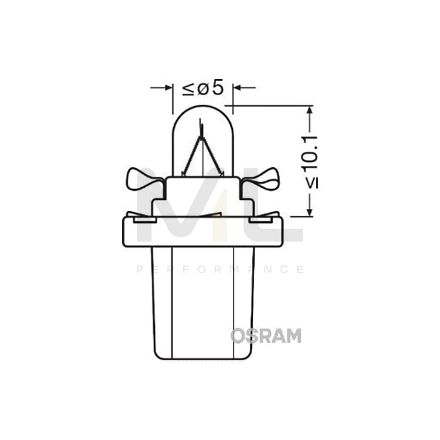 OSRAM ORIGINAL 2721MFX Bulb, interior light Socket Bulb, 12V, 1,2W