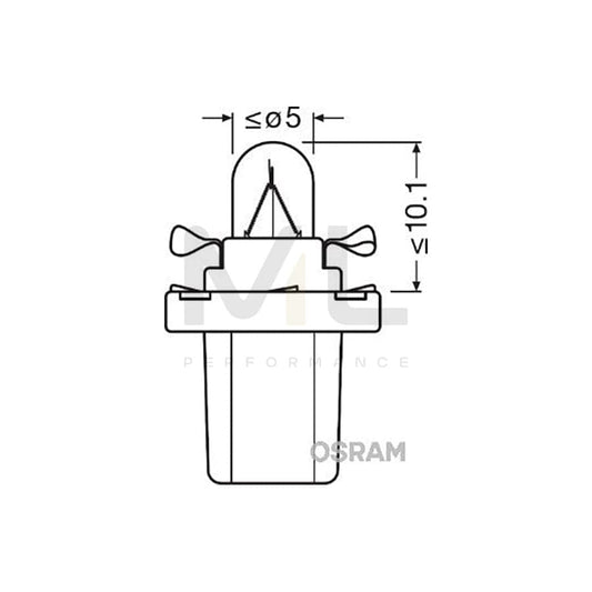 OSRAM ORIGINAL 2721MFX Bulb, interior light Socket Bulb, 12V, 1,2W