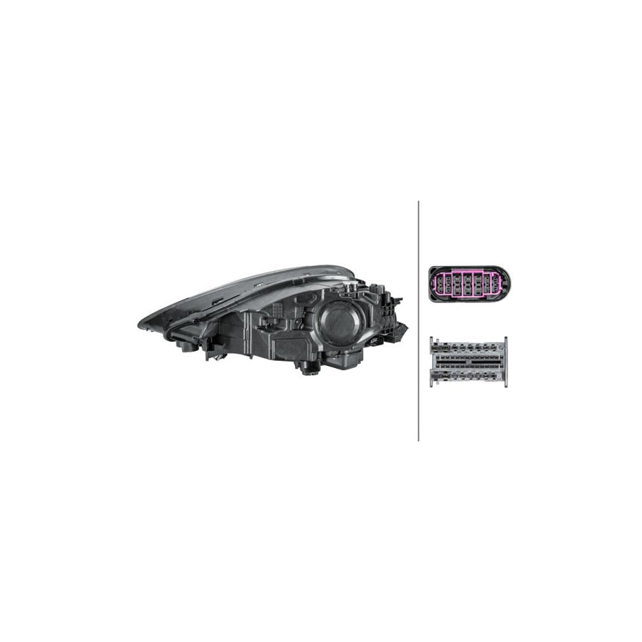 Hella 1EX 014 690-041 Headlight For Porsche Cayenne