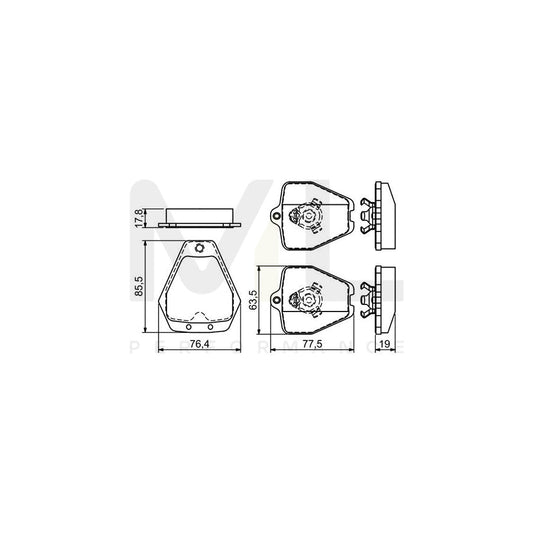 Bosch 0986494215 Brake Pad Set For Audi A4 With Anti-Squeak Plate, With Mounting Manual BP1151 | ML Performance Car Parts