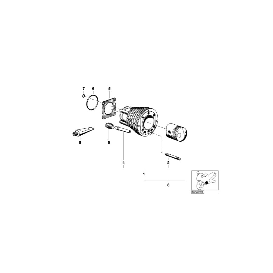 Genuine BMW 11111263891 Cylinder 90 96"ROZ" (Inc. R90/6) | ML Performance US Car Parts