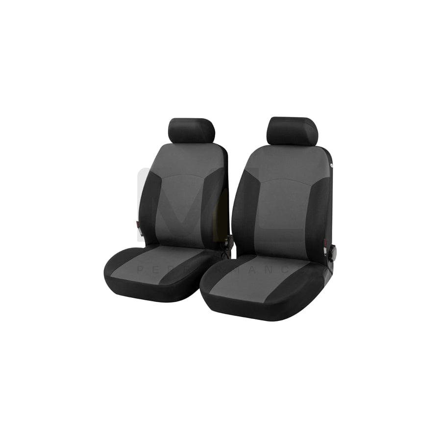 WALSER Portland 13412 Car seat cover Black/Grey, Polyester, Front