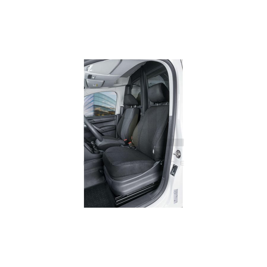 WALSER 10517 Car seat cover for VW CADDY Grey, Polyester, Front