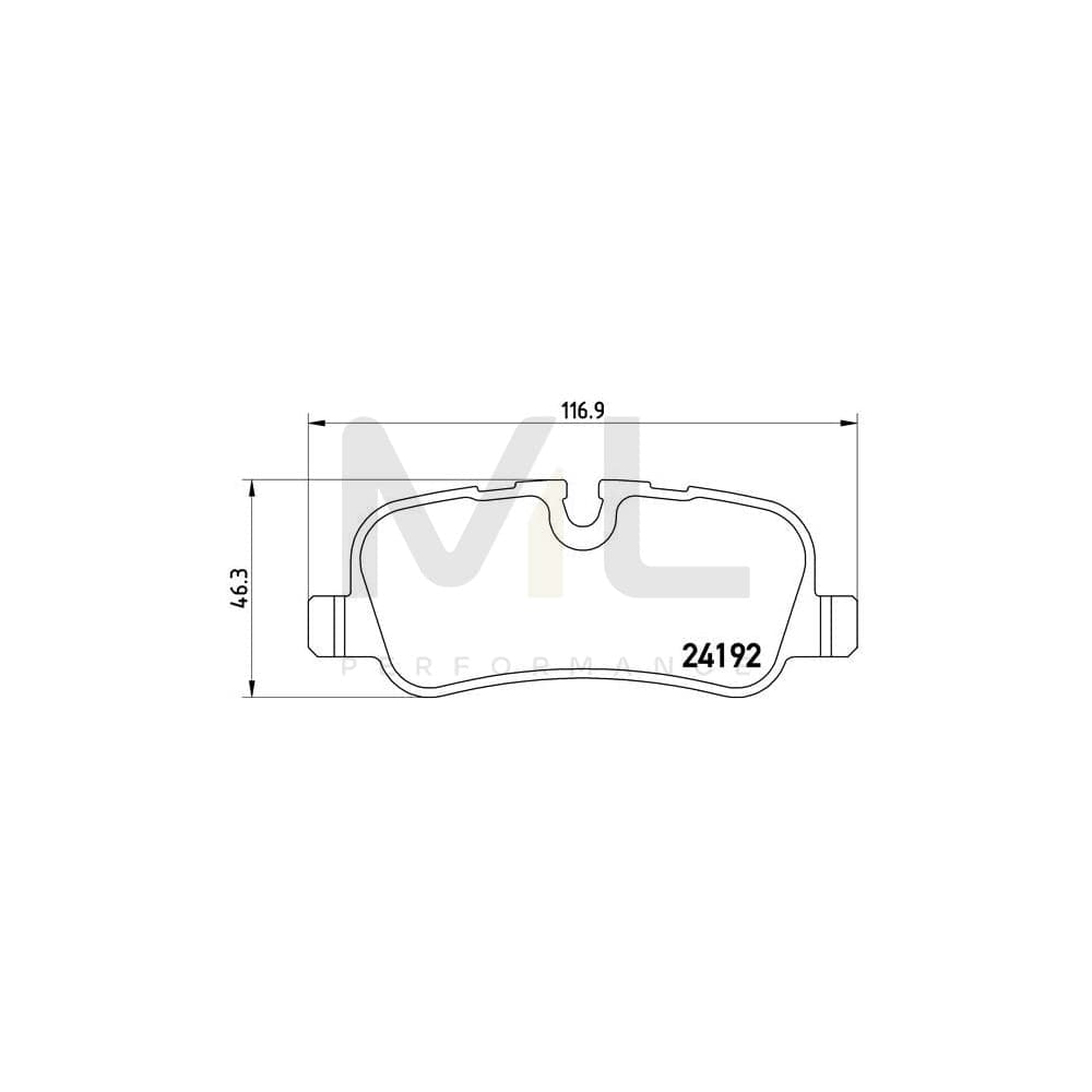 Brembo P 44 019 Brake Pad Set Prepared For Wear Indicator, With Brake Caliper Screws | ML Performance Car Parts
