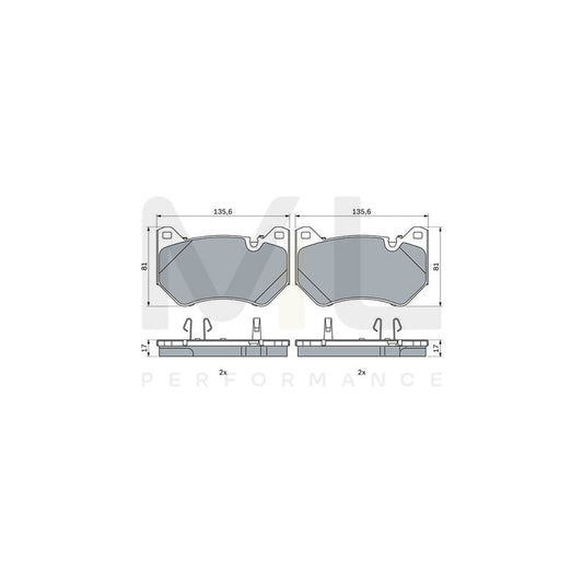 Bosch 0986424965 Brake Pad Set For Audi Q5 With Anti-Squeak Plate, With Mounting Manual, With Piston Clip BP2582 | ML Performance Car Parts
