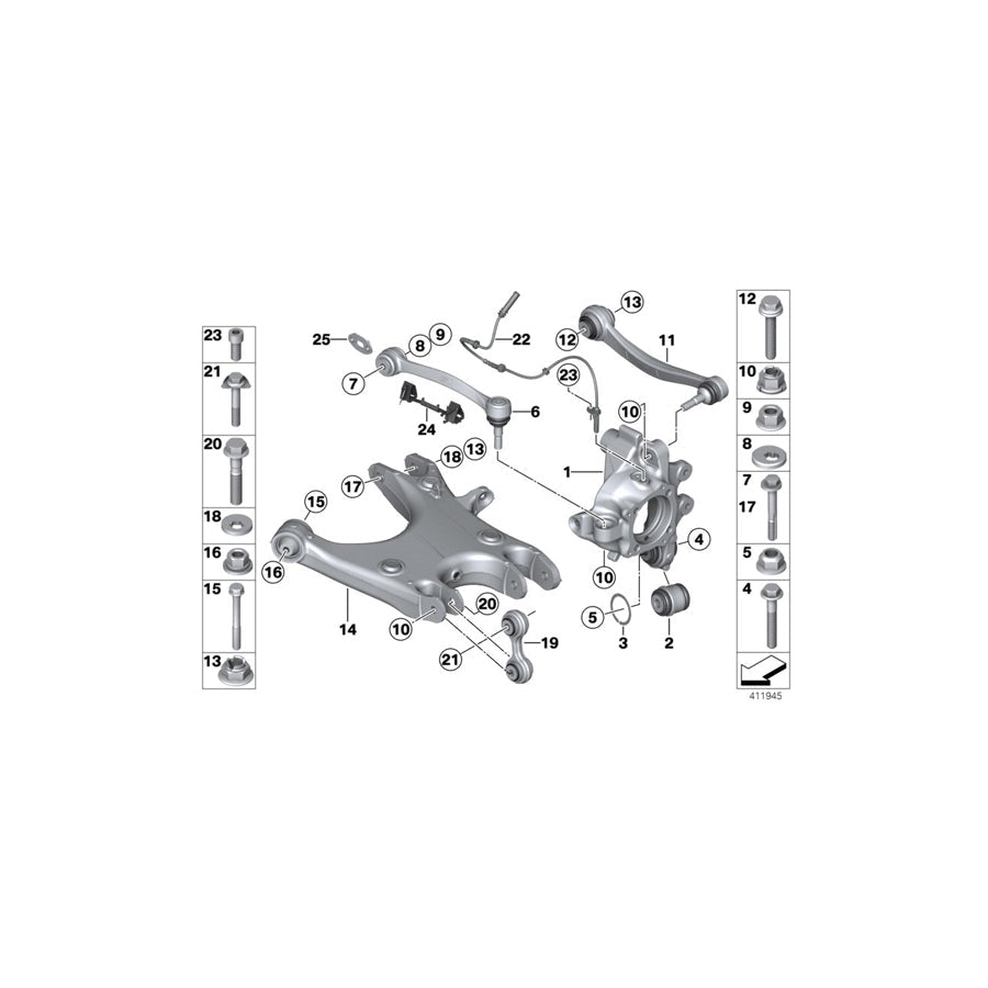 Genuine BMW 34522284596 F10 F06 Bracket Rds/Bva/Emf, Right (Inc. M5 & M6) | ML Performance US