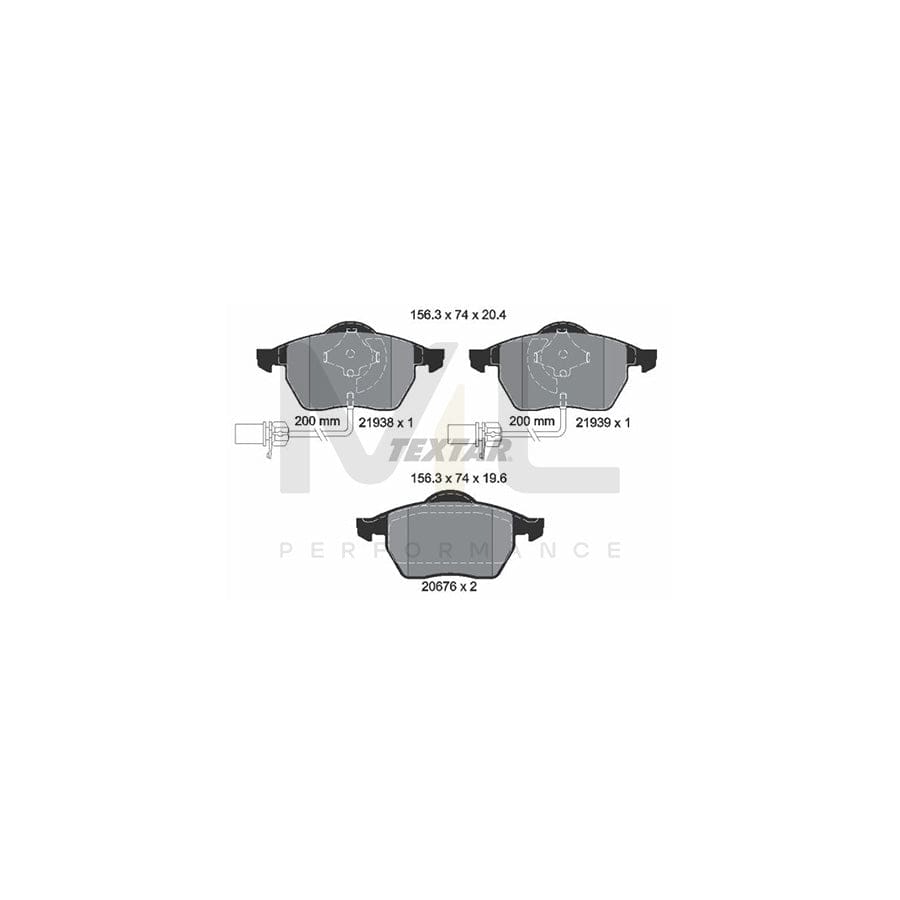 TEXTAR epad 2193881 Brake pad set with integrated wear warning contact | ML Performance Car Parts