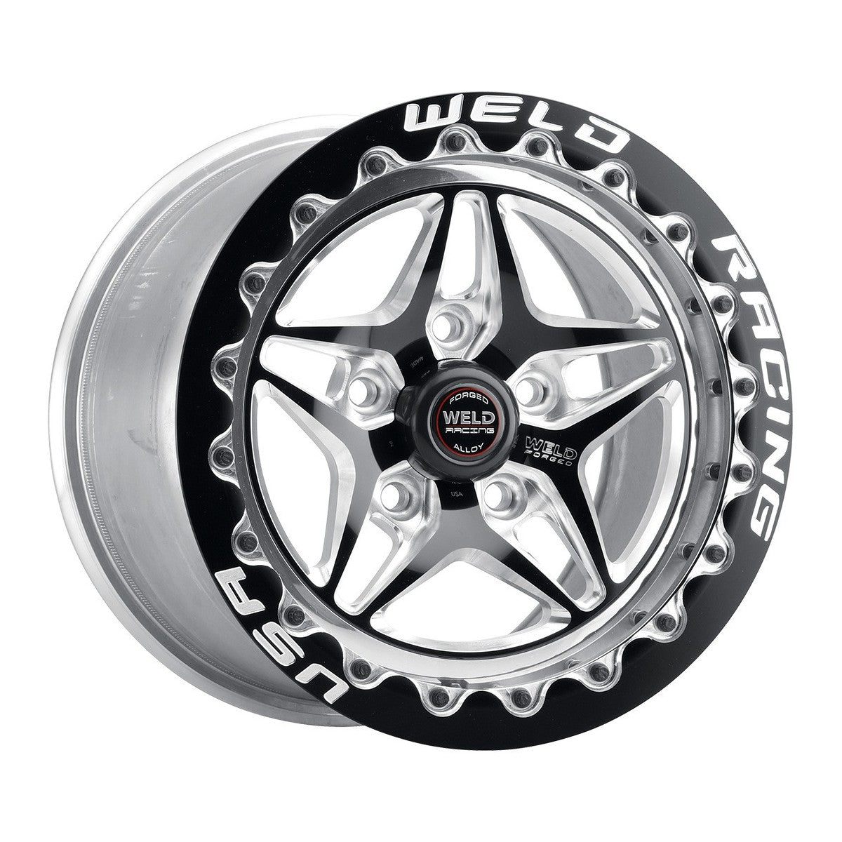 Weld 81HB7105N77F S81 Beadlock Wheel 17x10.5 5x120 ET50 BS7.7 Black Center - Polished Shell
