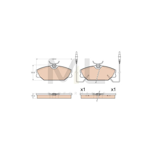 TRW Gdb2012 Brake Pad Set Incl. Wear Warning Contact | ML Performance Car Parts