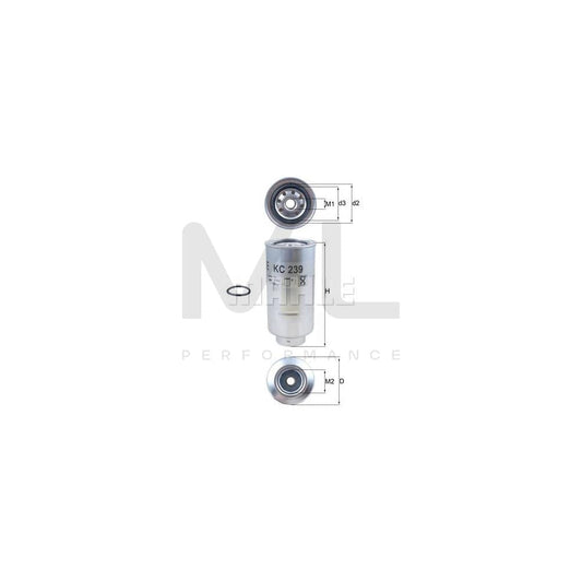 MAHLE ORIGINAL KC 239D Fuel filter Spin-on Filter | ML Performance Car Parts