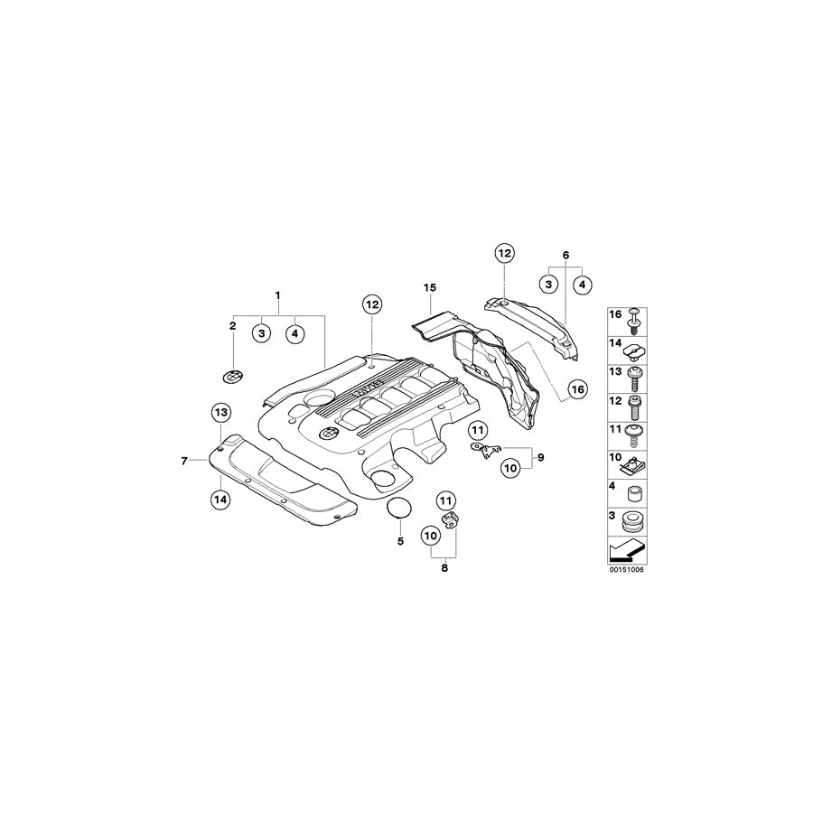 Genuine BMW 11147788914 E65 E66 Cover, Radiator (Inc. 740d, 730Li & 730i) | ML Performance US Car Parts