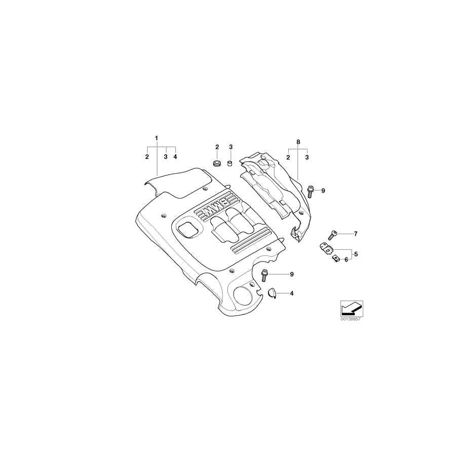 Genuine BMW 11147787331 E46 E83 Acoustic Cover Rear (Inc. X3 2.0d, 320d & 318td) | ML Performance US Car Parts