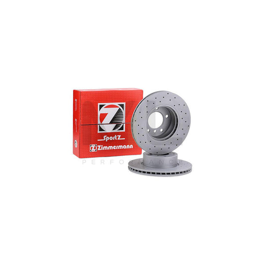 ZIMMERMANN SPORT COAT Z 150.3427.52 Brake Disc Internally Vented, Perforated, Coated, High-carbon  - 1 piece