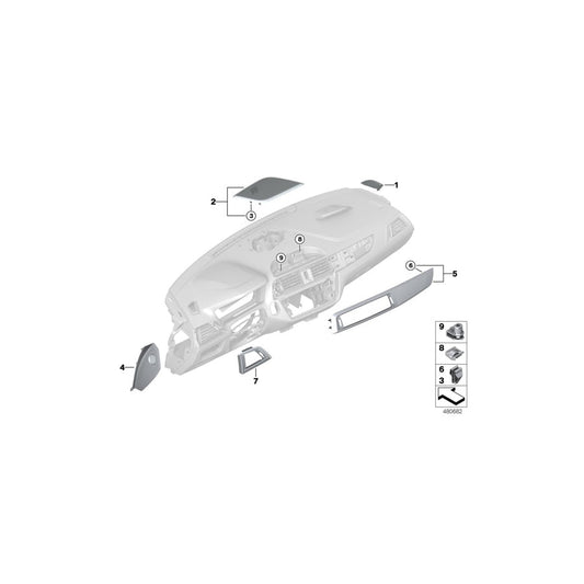 Genuine BMW 51456809409 F22 F23 Cover Panel Dashboard Fineline Pur PERLGLANZ CHROM (Inc. 218d, 225d & 230iX) | ML Performance US Car Parts