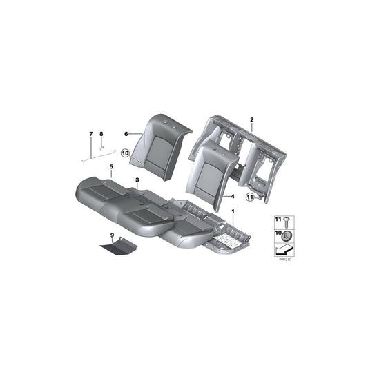Genuine BMW 52207344848 F02 F01 F04 Cover, Basic, Seat, Perforated Leather NAD5 SAT.BRAUN (Inc. 760i, 760LiS & 750i) | ML Performance US Car Parts