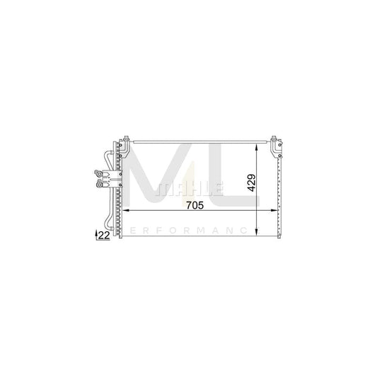 MAHLE ORIGINAL AC 688 000S Air conditioning condenser with seal ring, without dryer | ML Performance Car Parts
