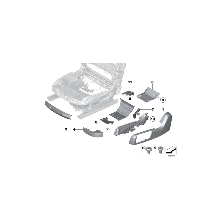 Genuine BMW 52107261789 F12 F13 Trim Cover, Rail, Outer Rear Left SCHWARZ (Inc. 650i, 650iX & 640d) | ML Performance US