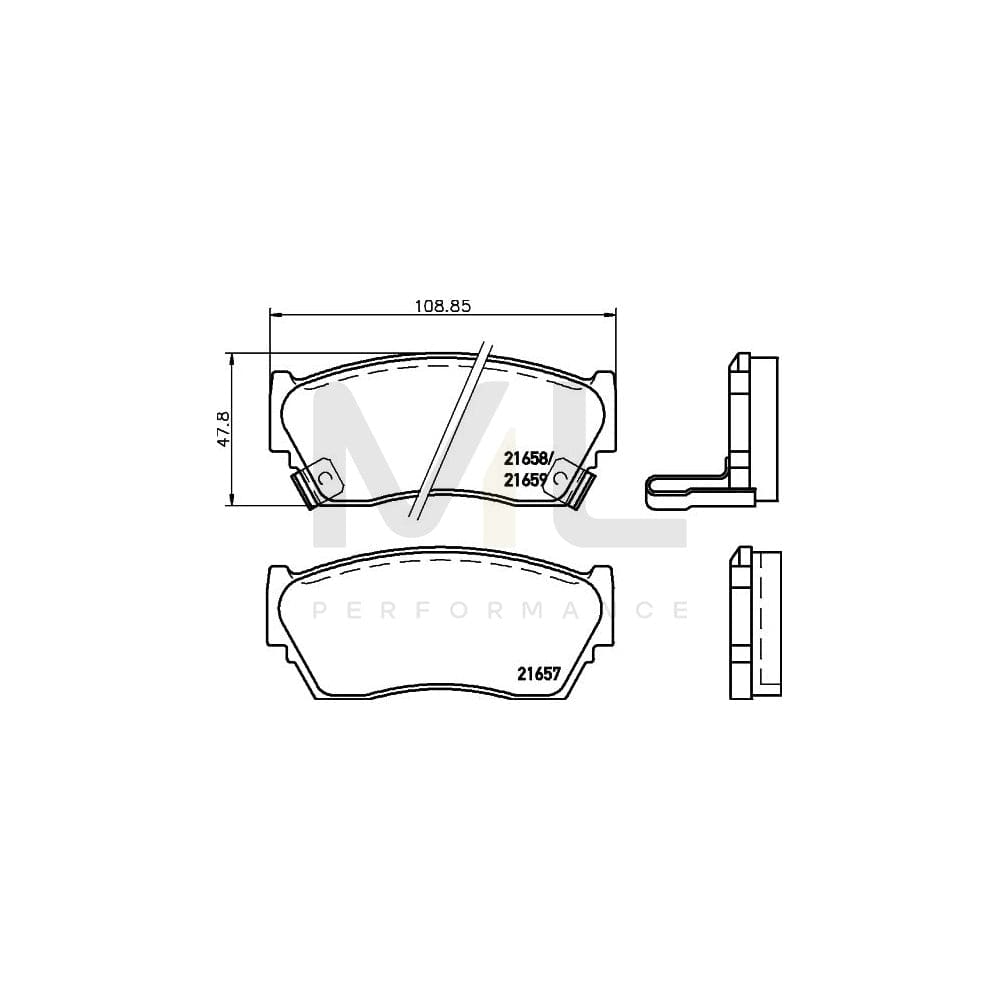 Hella 8DB 355 016-351 Brake Pad Set With Acoustic Wear Warning