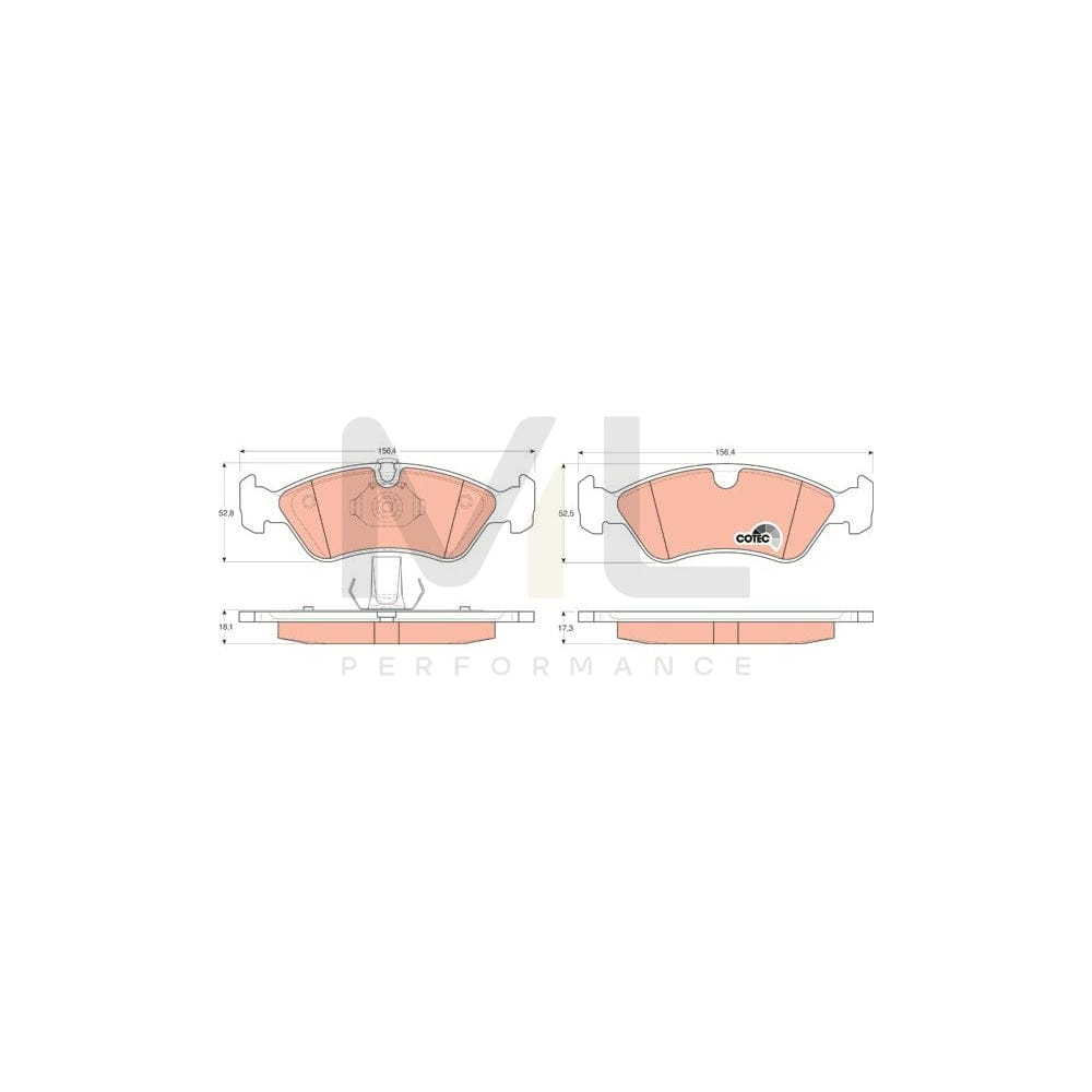 TRW Cotec Gdb1300 Brake Pad Set Prepared For Wear Indicator | ML Performance Car Parts
