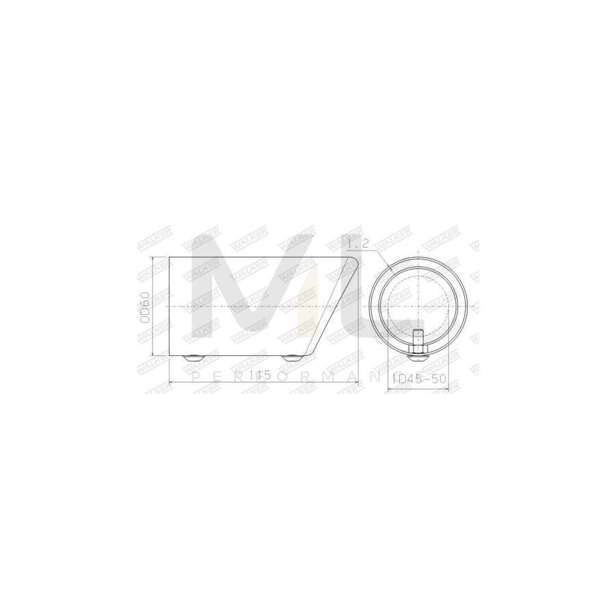 WALKER 10681 Exhaust tip 60 mm, 120mm, 0,232kg