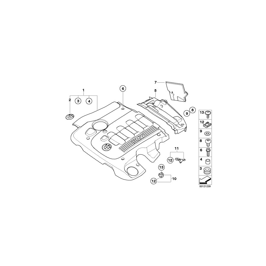 Genuine BMW 11147788921 E53 Cover, Acoustic (Inc. X5 3.0d) | ML Performance US Car Parts