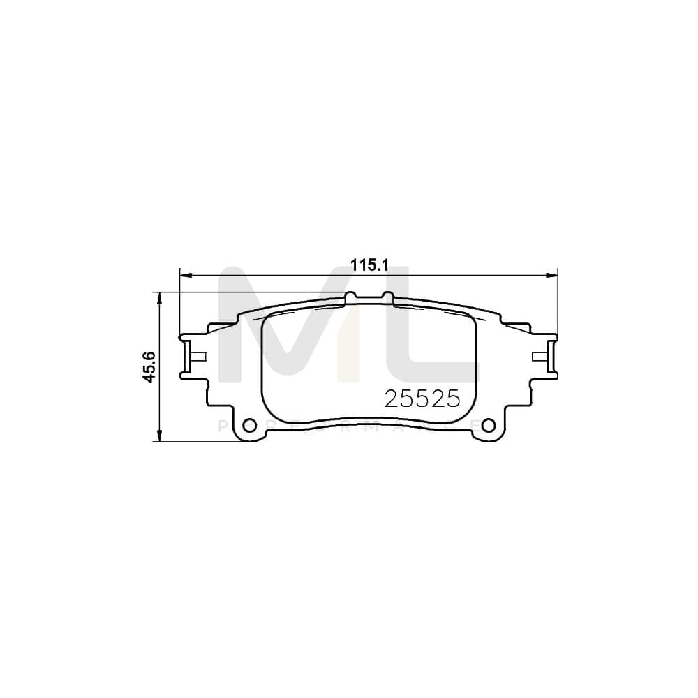 Hella 8DB 355 021-661 Brake Pad Set Not Prepared For Wear Indicator