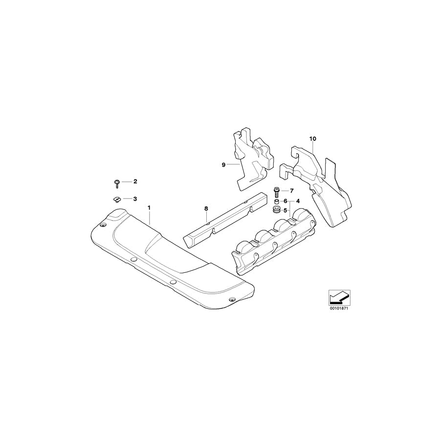 Genuine BMW 11147789687 E65 Covering, Rear Right (Inc. 740d) | ML Performance US Car Parts