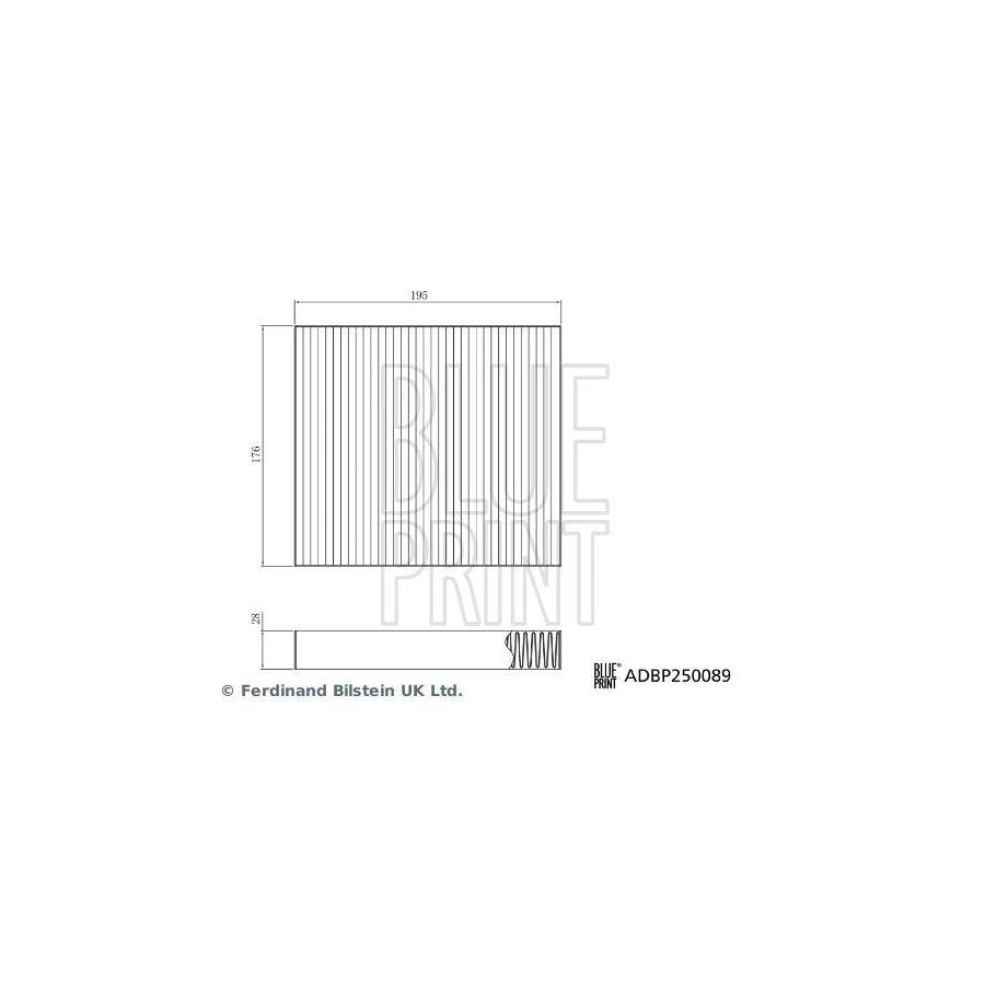 Blue Print Adbp250089 Pollen Filter