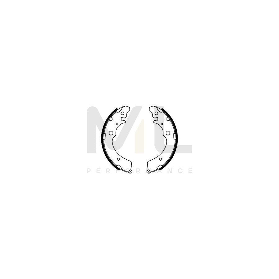 HELLA 8DB 355 001-481 Brake Shoe Set without handbrake lever
