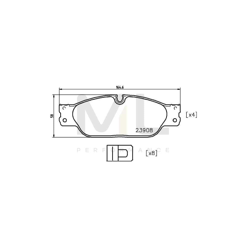 Hella 8DB 355 012-251 Brake Pad Set Prepared For Wear Indicator, With Accessories
