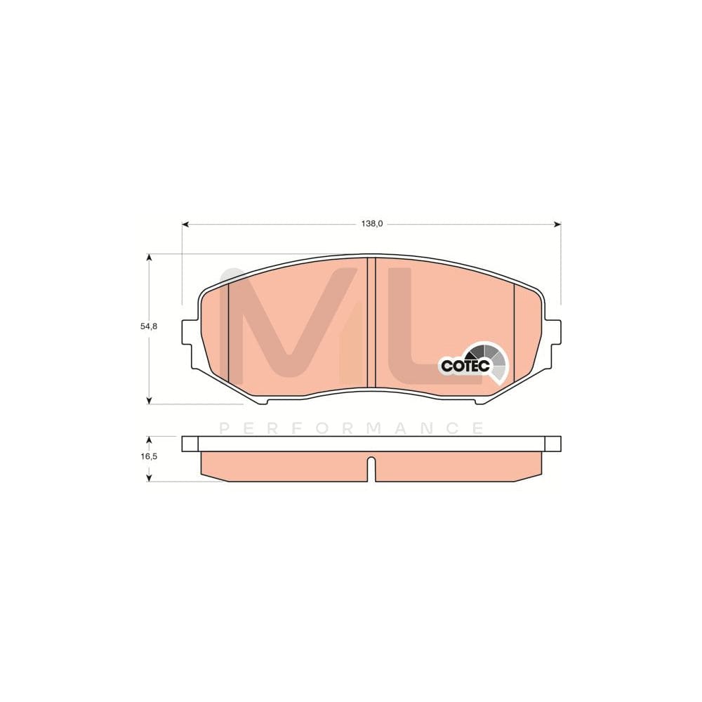 TRW Cotec Gdb3443 Brake Pad Set For Suzuki Grand Vitara Ii Off-Road (Jt, Te, Td) Not Prepared For Wear Indicator, With Accessories | ML Performance Car Parts