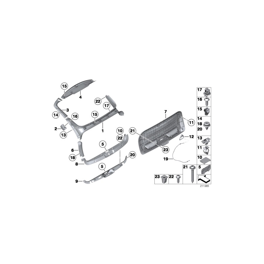 Genuine BMW 51497223696 F07 Right Panel Tail Lid EVERESTGRAU (Inc. 535dX, 520d & 535iX) | ML Performance US Car Parts