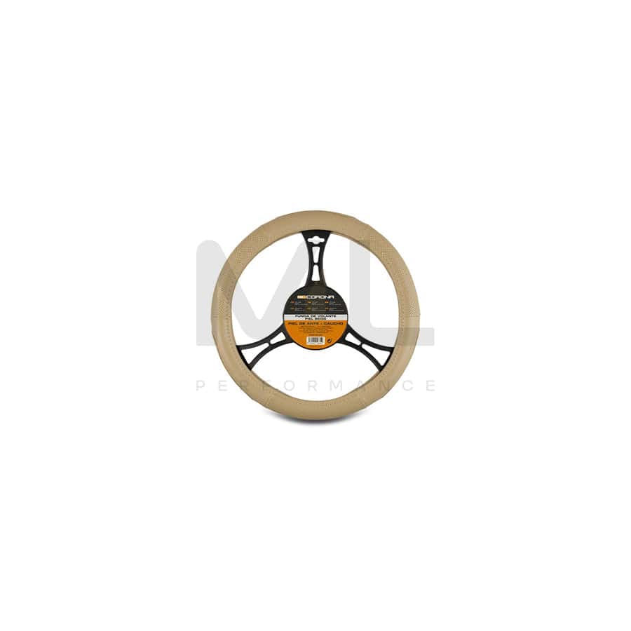 CORONA FVO10157 Steering wheel cover Beige, Ø: 36-38cm, Elastomer, Leather