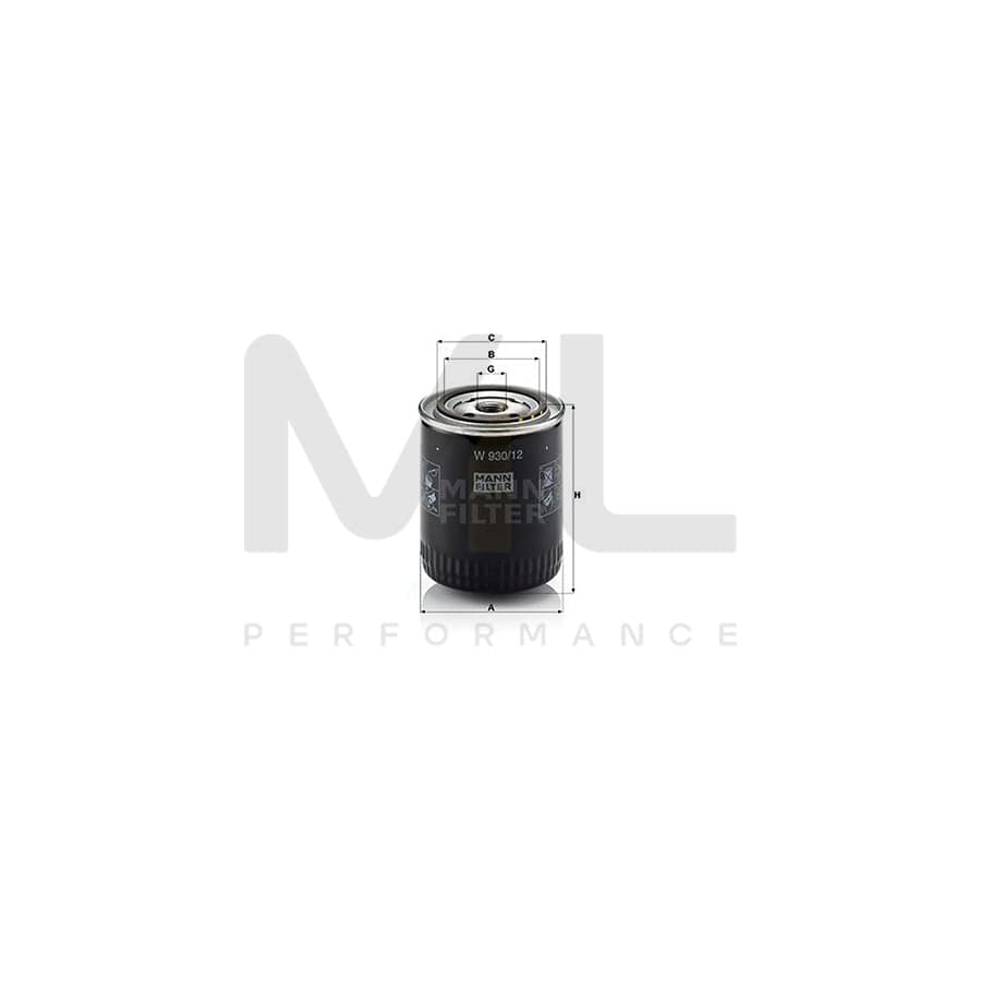 MANN-FILTER W 930/12 Oil Filter Spin-on Filter