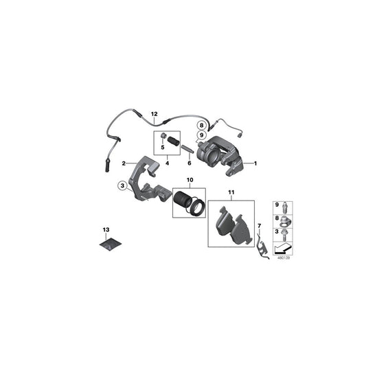 Genuine BMW 34216758058 E64 E63 Caliper Housing Right (Inc. 528xi, 528i & 530d) | ML Performance US Car Parts