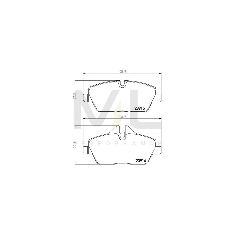 Hella 8DB 355 011-261 Brake Pad Set Prepared For Wear Indicator, With Brake Caliper Screws, With Accessories