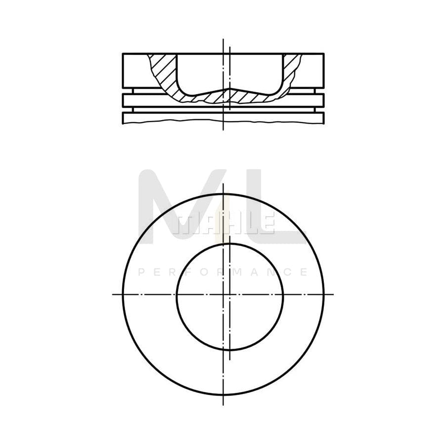 MAHLE ORIGINAL 014 36 01 Piston 107,19 mm, with piston ring carrier, without cooling duct | ML Performance Car Parts