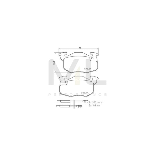 Hella 8DB 355 019-131 Brake Pad Set Incl. Wear Warning Contact