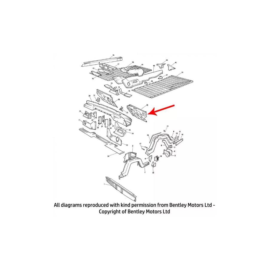 GENUINE Rolls-Royce & Bentley 312600714 RIGHT HAND TOEBOARD PANEL