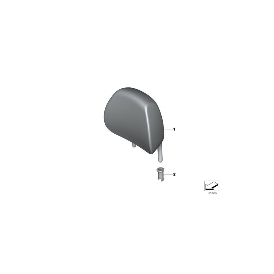 Genuine BMW 52207337341 F33 Headrest Leather SCHWARZ/OYSTER (Inc. 435i, 440iX & 420d) | ML Performance US Car Parts