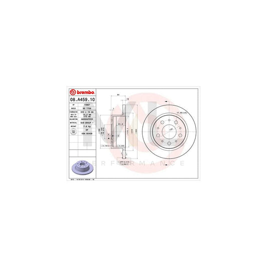 BREMBO 08.A459.10 Brake Disc Solid | ML Performance Car Parts