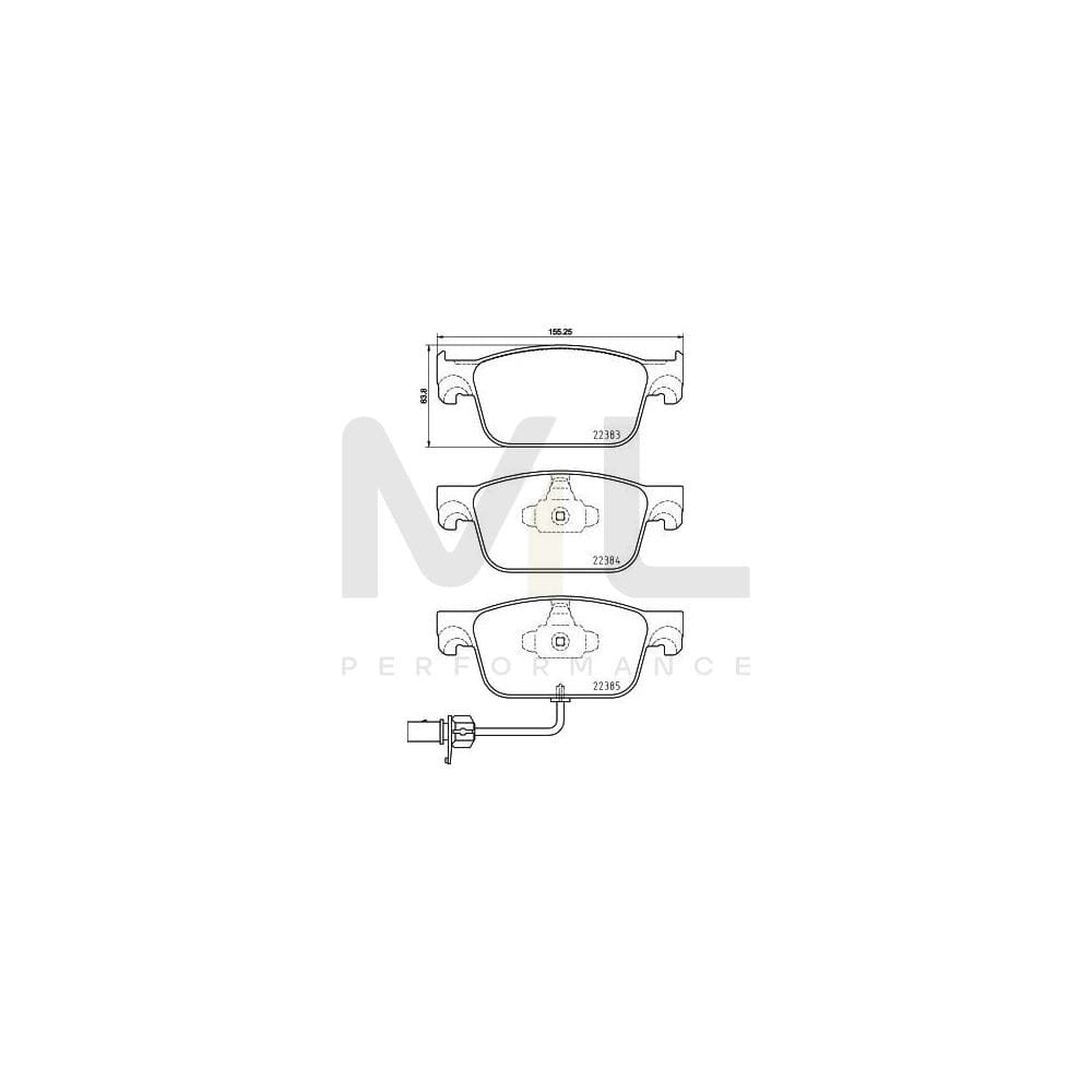 Hella 8DB 355 024-951 Brake Pad Set Incl. Wear Warning Contact