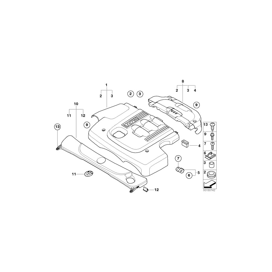 Genuine BMW 11147807539 E46 E61 E91 Holder F Cover, Acoustics (Inc. 320d, 318td & 118d) | ML Performance US Car Parts