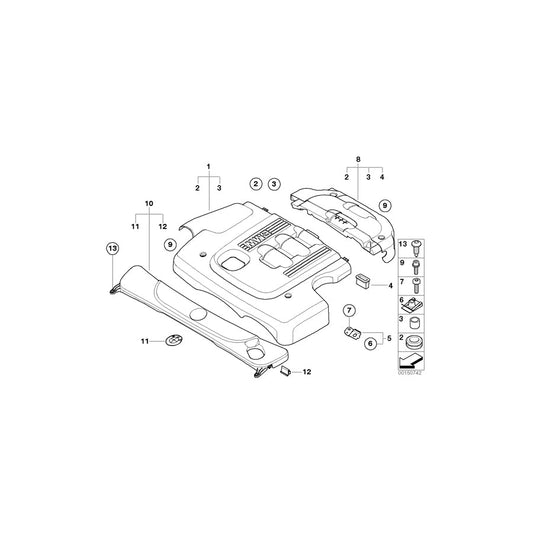 Genuine BMW 11147807249 E87 E83 Acoustic Cover Rear (Inc. 120d, X3 2.0d & 520d) | ML Performance US Car Parts