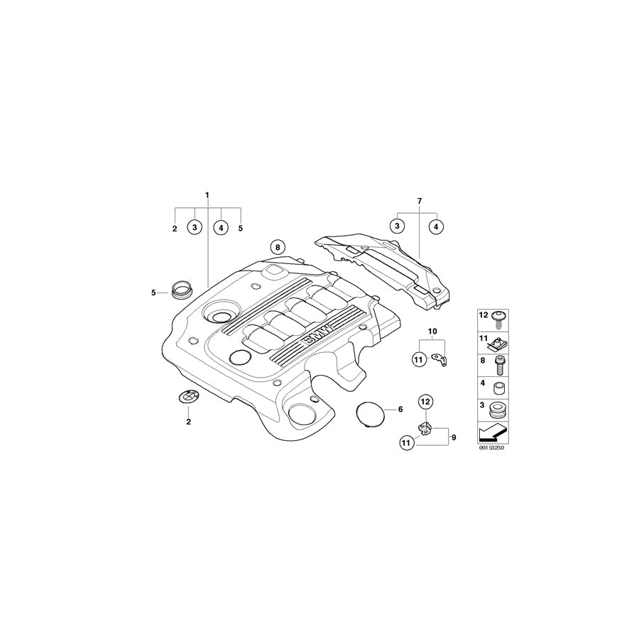 Genuine BMW 11147807245 E61 E90 E91 Cover, Acoustic (Inc. X3 3.0d, 335d & 635d) | ML Performance US Car Parts